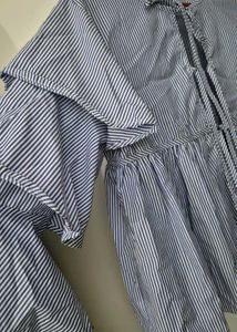 Striped Blue Flare Shirt-Coat – Breezy &amp; Beautiful