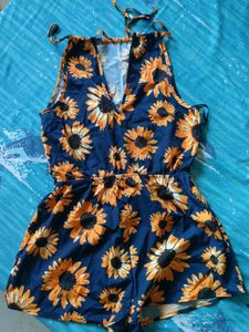 Sunflower Print Romper