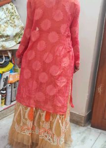 Golden Colour Lehanga..Ethnic Wear With Cancan