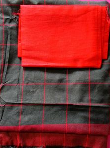 Red &amp; Black Plaid with Tassels