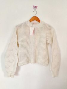 URBANIC White Crop Sweater Women
