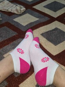my used pink cotton ankle socks