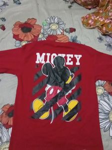 ared Mickey Mouse Casual Tshirt For Daily Use
