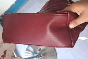 Burgundy Quilted Tote Bag