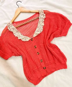 Pinterest Cottagecore Orange Crochet Top B
