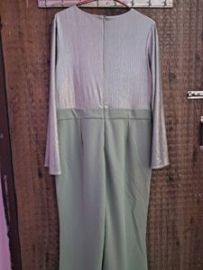V-neck Flared Sleeves Basic Jumpsuit