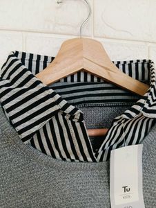 Gray Layered Look Sweater