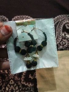 Stylish Black Beaded Earrings