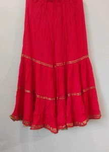 Red Ethnic Skirt, with dupatta