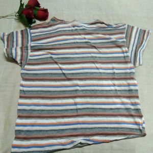 Crop  Zara Essentials Striped T-shirt