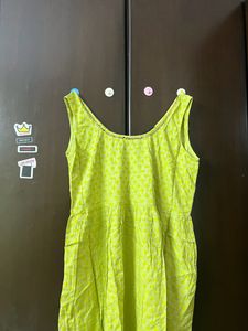 Lime Green Sleeveless Dress Women