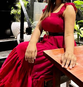 Red Tiered Maxi Dress