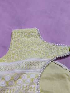 Chikankari Blouse With Moti Work