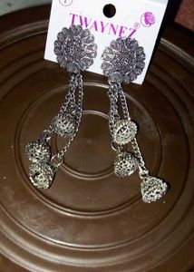 Silver Jhumka Earrings