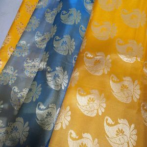 Yellow Tanchoi Silk Saree