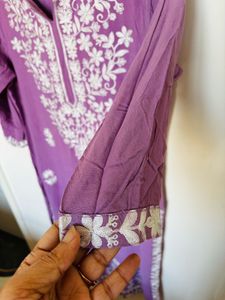 Embroidered Purple Kurta