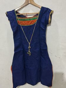 Elegant Blue kurta set bandhni bottom with dupptta