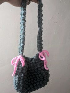 Handmade Crochet Bag with Bow