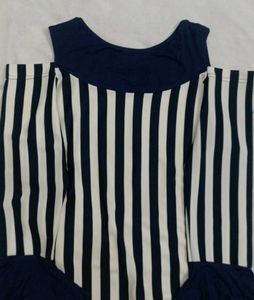 Striped Cold Shoulder Top
