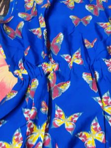 A Line Blue Butterfly Dress
