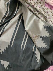 New Ash Satin Saree