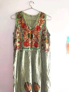 Boho Green Sleeveless Dress