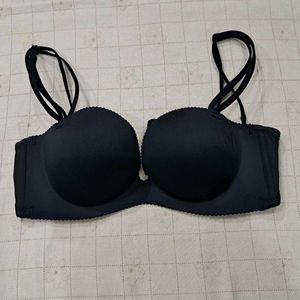 Black Push-Up Bra with Detachable Straps