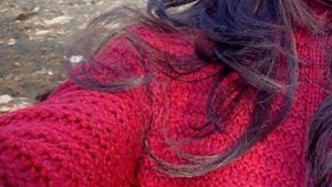 🌸maroon Crochet Sweater Top