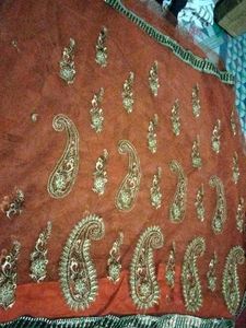 Embrodiery net saree with blouse piece.