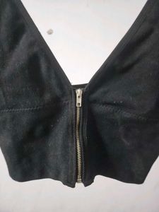 black ribbed bralette top