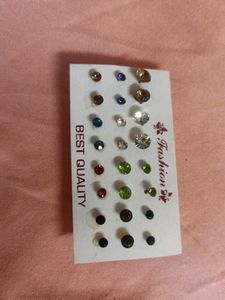 Stud Earring Set - Colorful Rhinestones