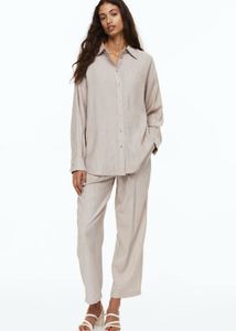 H&amp;M Taupe 2-Piece set Shirt and Trousers