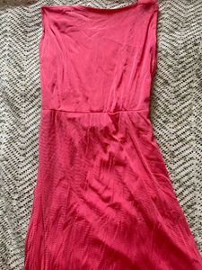 Cute Pink Dress with Belt Detail Around Waist