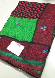 New Saree Printed (Blouse Attached Within The Saree).                   No Coins ❌No Swap❌Only Cash✅