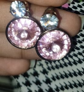 Pink Stone Earrings Small