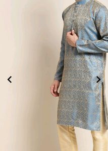 Sojanya Men Self Design Long Kurta Full Sleeve