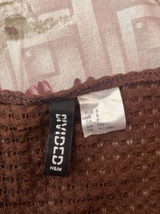 Brown Tie Front Crop Top