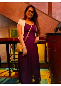 Elegant Purple strapped Maxi Dress without shrug