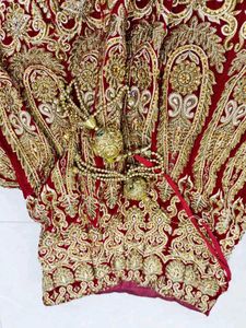Red Bridal Lehenga With Beautiful Golden Work