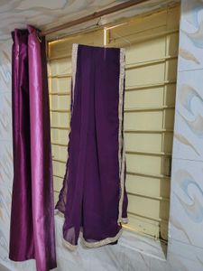 Purple Ethnic Gown Kurti With Dupatta