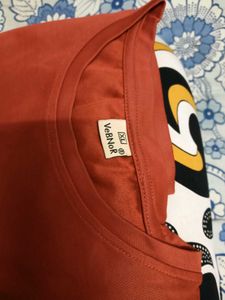 Brown&amp;White Half Hands T-Shirt In Good Condition