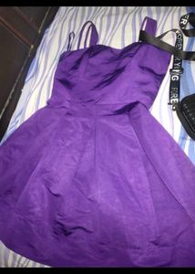 Women Lavender Imported Stripped Skater Dress Jaco
