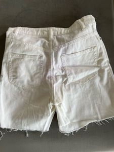 H&amp;M White Denim Cutoff Shorts