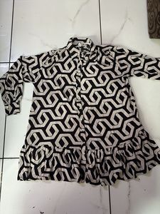 Patterned Shirt Dress
