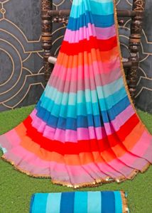 Multicolour Georgette Saree For Women
