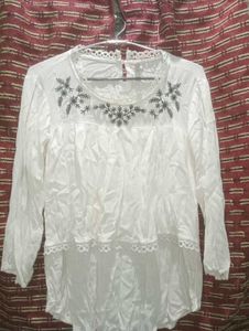 White Embroidered Top