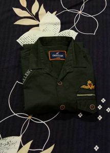 Olive Green Embellished Shirt