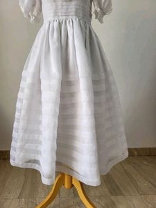 White Dress with Lace Collar