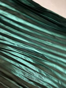 Emerald Green Ruched Mettalic Mini Skirt
