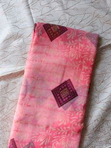 Pink Floral Dress Material